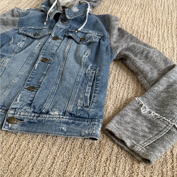 Free People Jean Jacket with hood - Picture 3 of 6